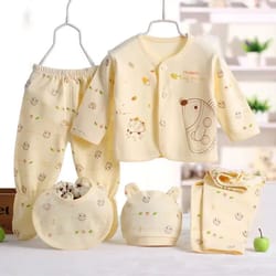 purecotton 5-piece newborn hedgehog clothing set 0-3m