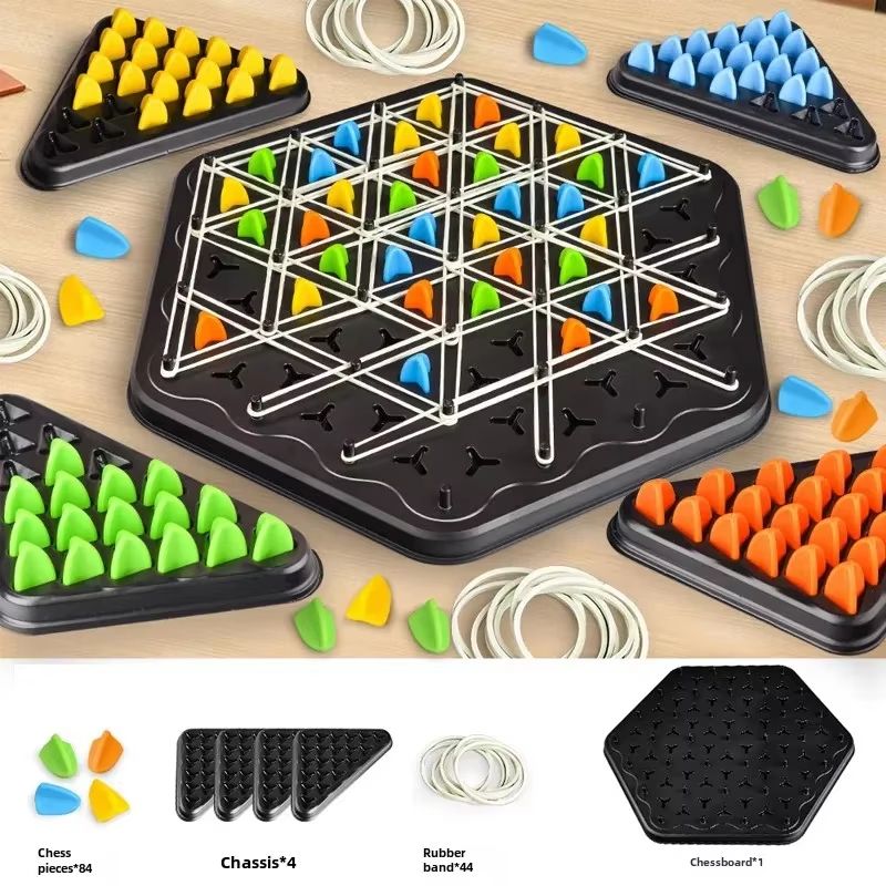 ChainMaster Triangle Chess Strategy Board Game For Kids Adults 5