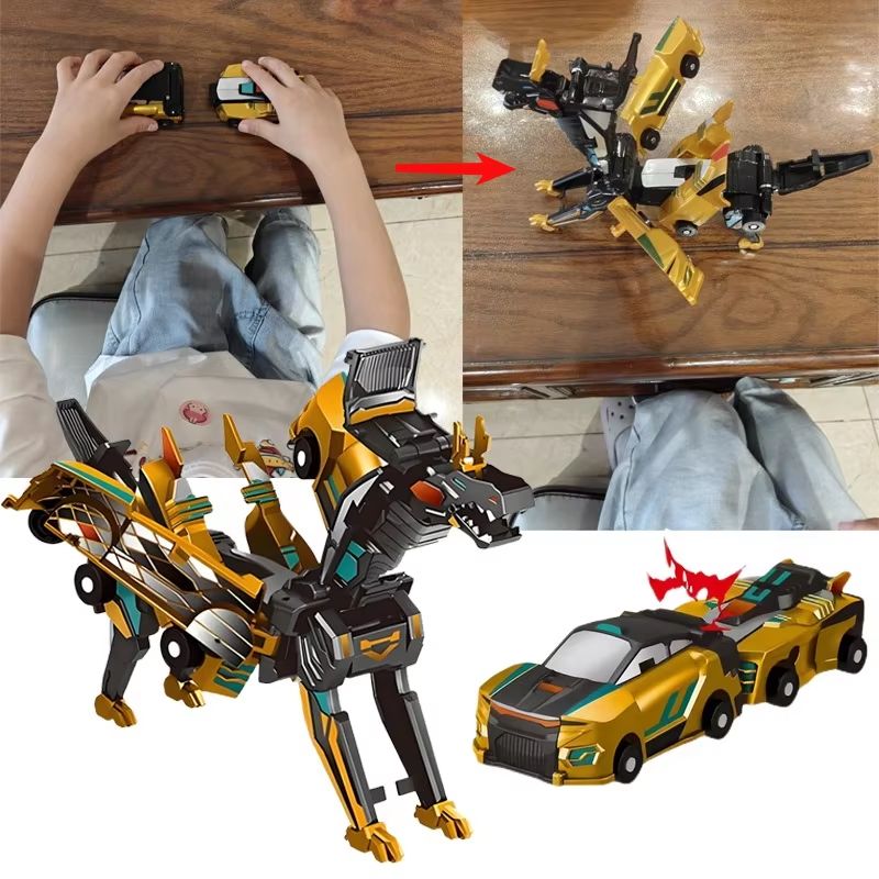 CrashRoar Magnetic Dinosaur Transformer Car 2in1 Collision Transforming Toy 1