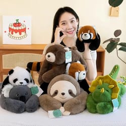 cozyhug long arm weighted plush animal pillow