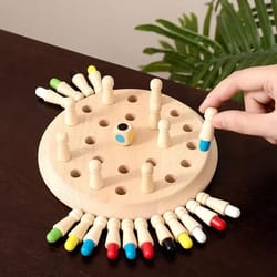 brainbuild wooden memory match chess color game