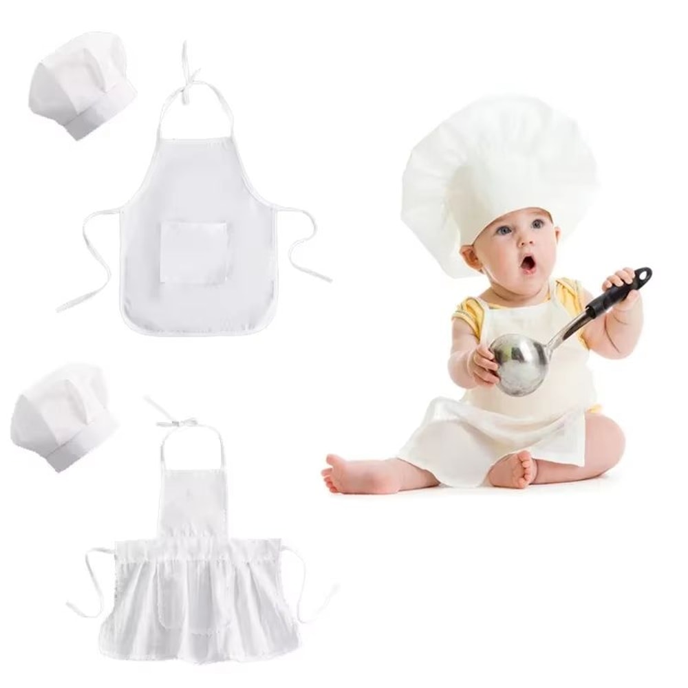 Little Chef Baby Apron And Hat Set 0