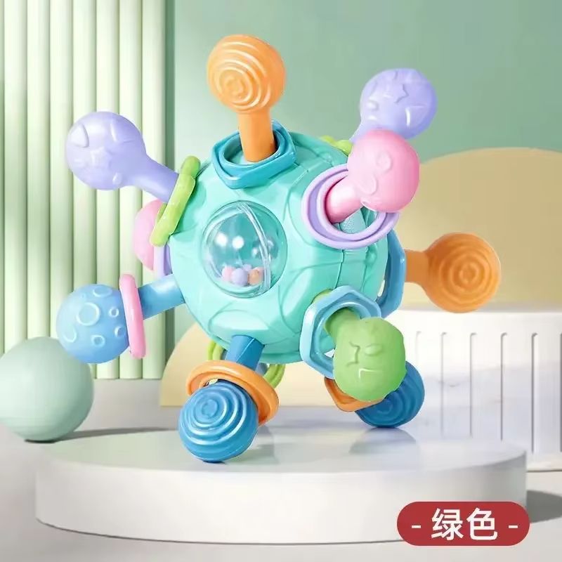 TinyTwirl Silicone Rotating Rattle Ball Baby Sensory Toy 9