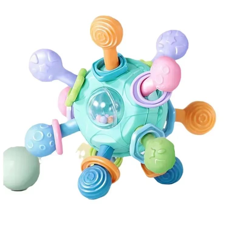 TinyTwirl Silicone Rotating Rattle Ball Baby Sensory Toy 3