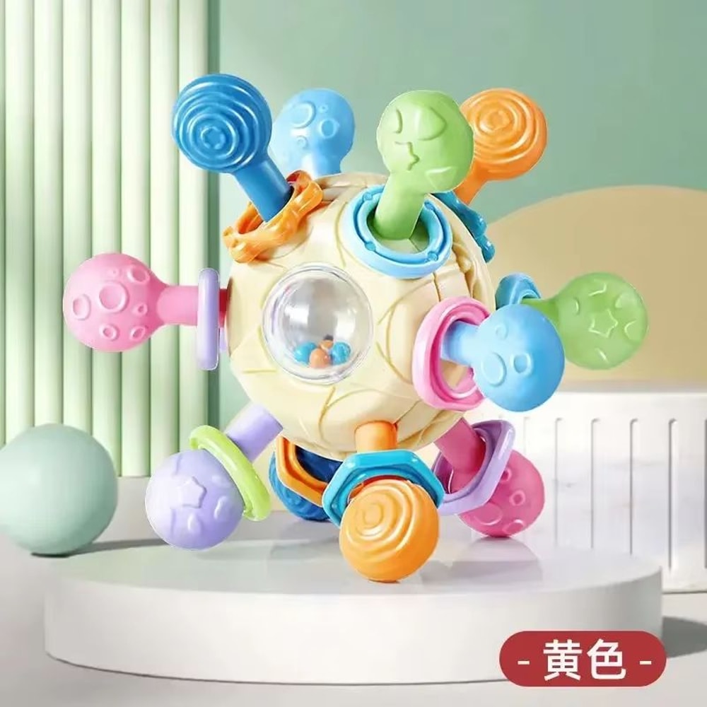 TinyTwirl Silicone Rotating Rattle Ball Baby Sensory Toy 7