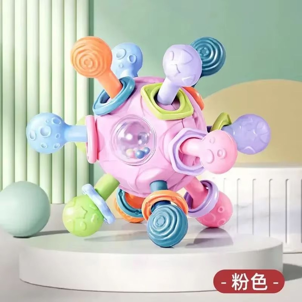 TinyTwirl Silicone Rotating Rattle Ball Baby Sensory Toy 8