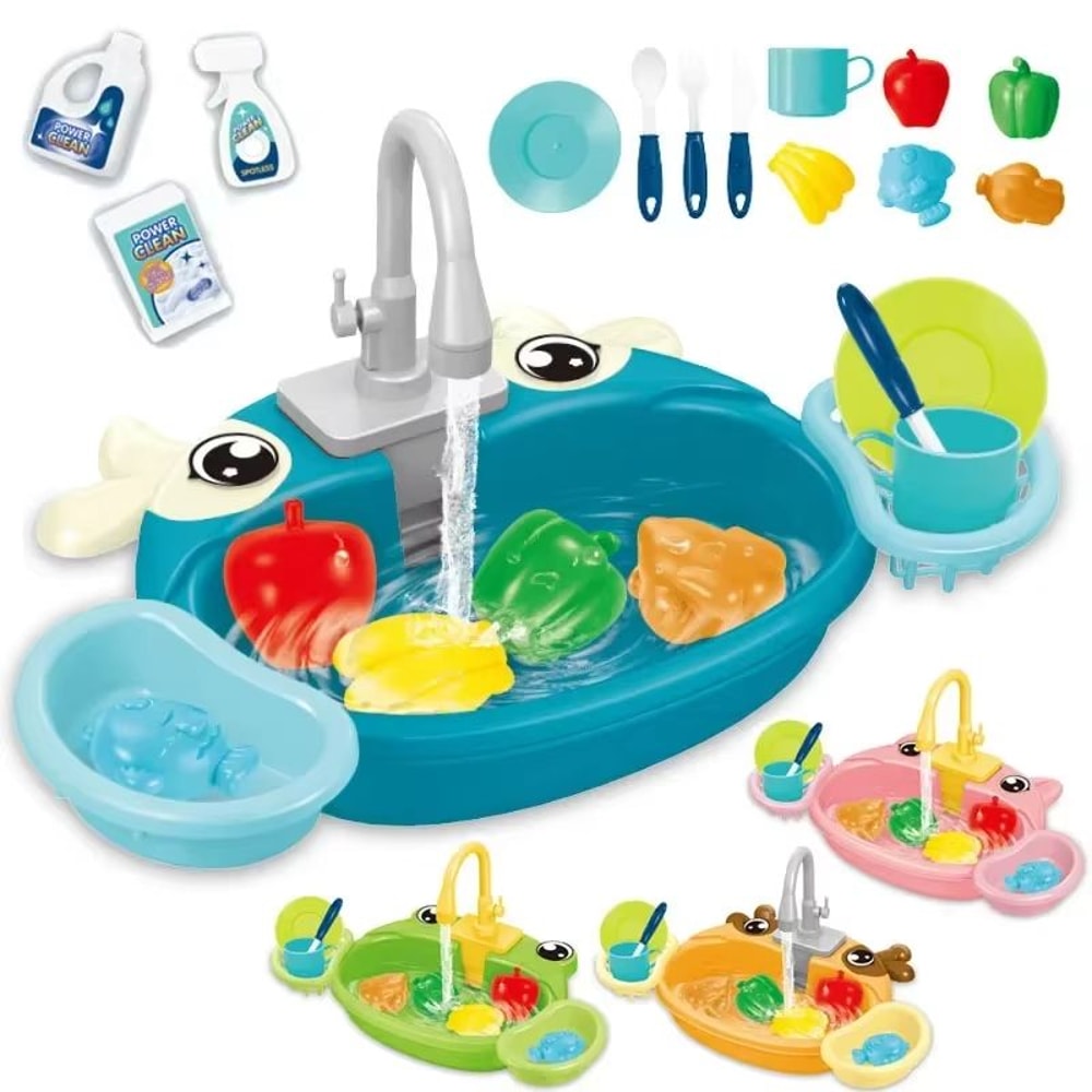 CleanPlay Kids Kitchen Sink Pretend Play Set Early Educational Toy 1