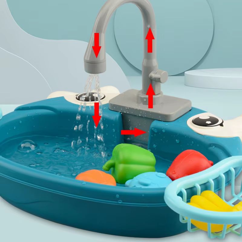 CleanPlay Kids Kitchen Sink Pretend Play Set Early Educational Toy 3