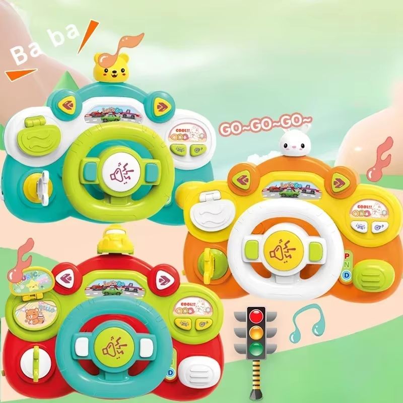 DriveFun Electric Simulation Steering Wheel Toy For Kids Light Sound Music Interactive Play 3