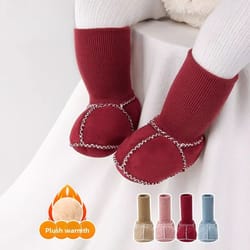 cozytread fleece-lined baby learning shoes - soft sole winter & all-season booties