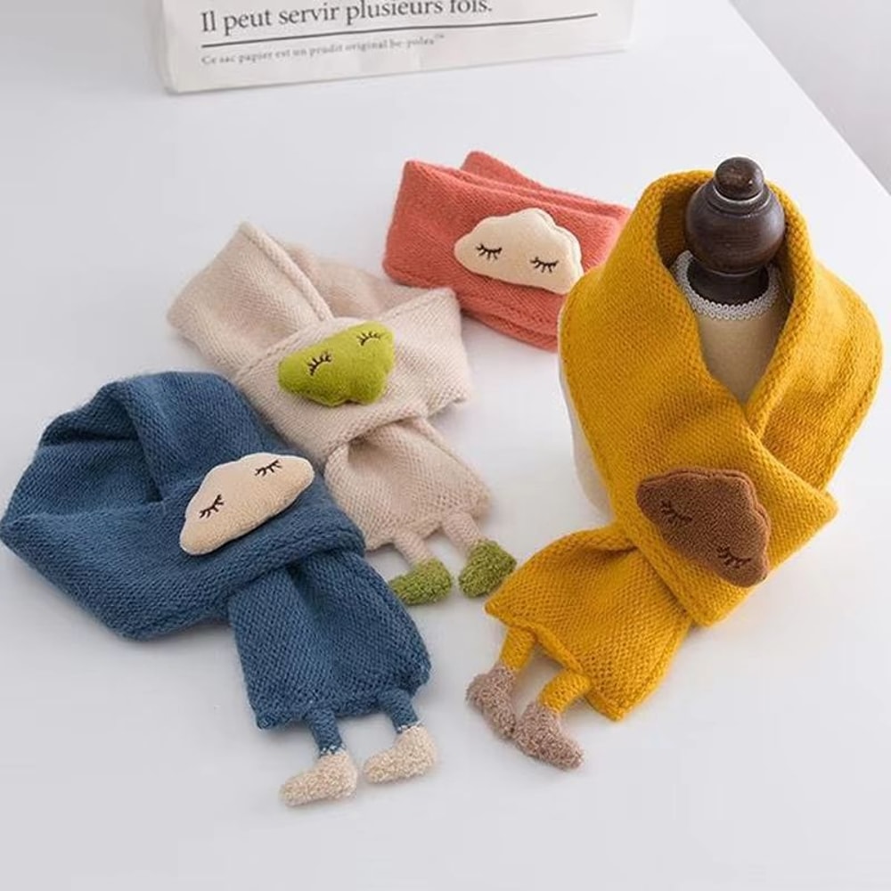 FluffCloud 3D Knitted Baby Scarf Warm Winter Neck Cover For Kids 0