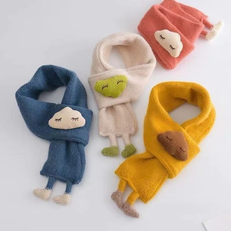 FluffCloud 3D Knitted Baby Scarf Warm Winter Neck Cover For Kids 2