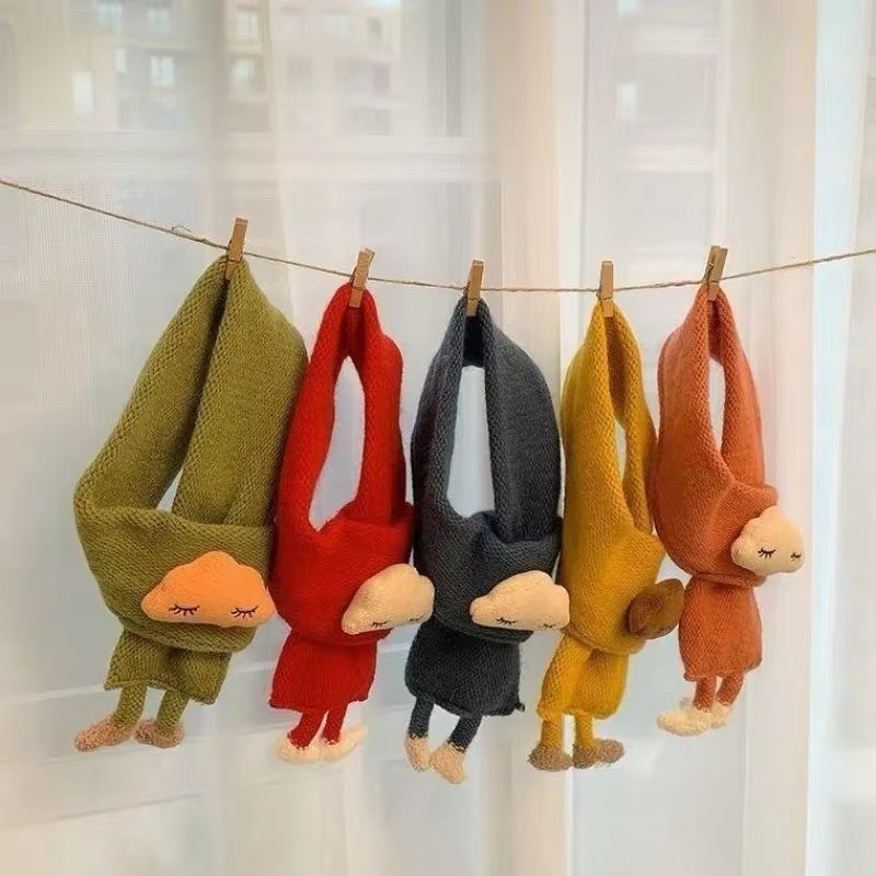 FluffCloud 3D Knitted Baby Scarf Warm Winter Neck Cover For Kids 3