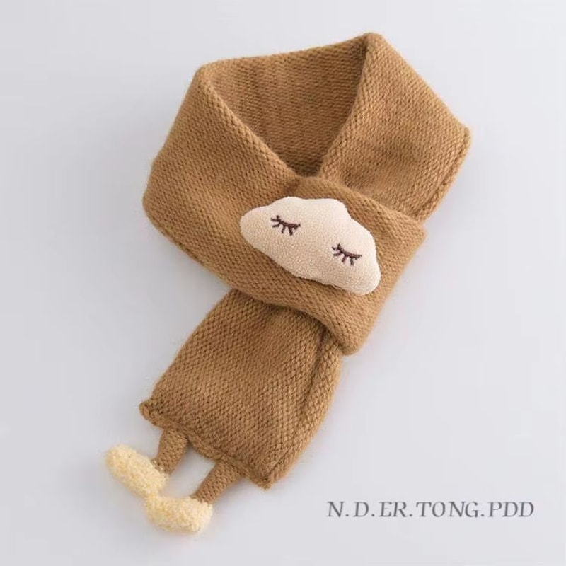 FluffCloud 3D Knitted Baby Scarf Warm Winter Neck Cover For Kids 7