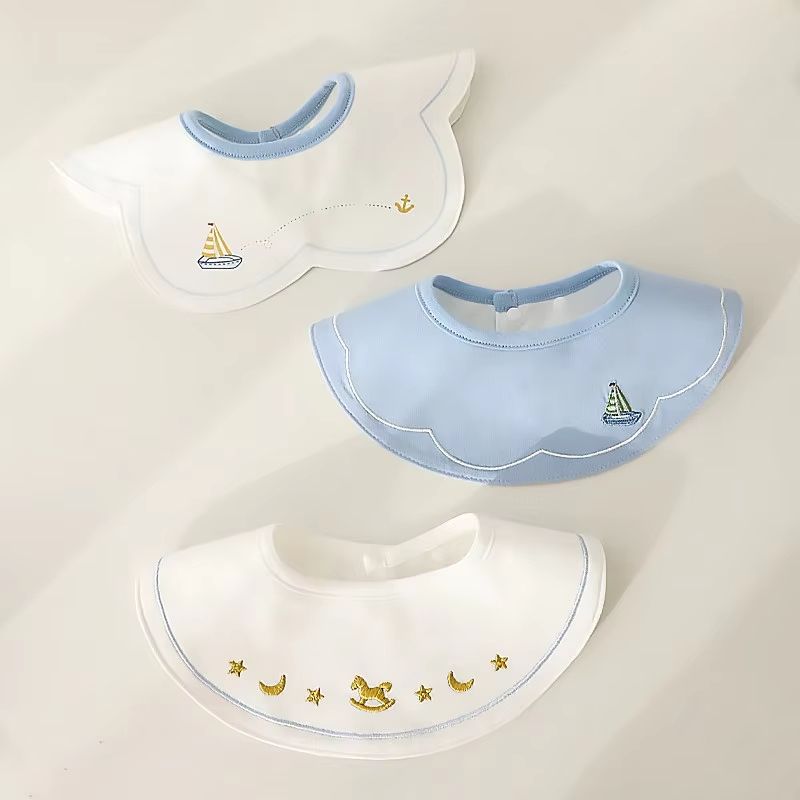 PetalSoft 3Piece Cotton Gauze Baby Feeding Bibs Drool Towels 7