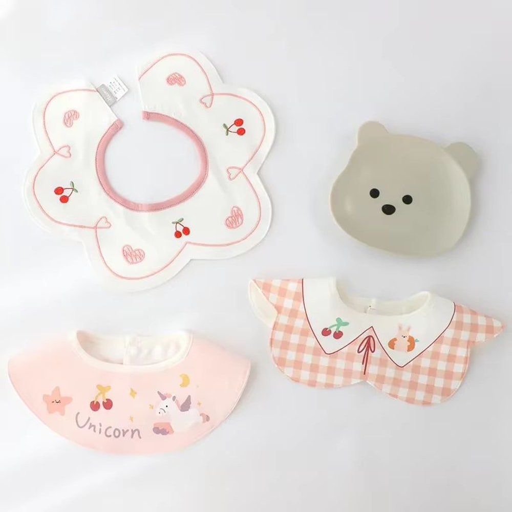 PetalSoft 3Piece Cotton Gauze Baby Feeding Bibs Drool Towels 9