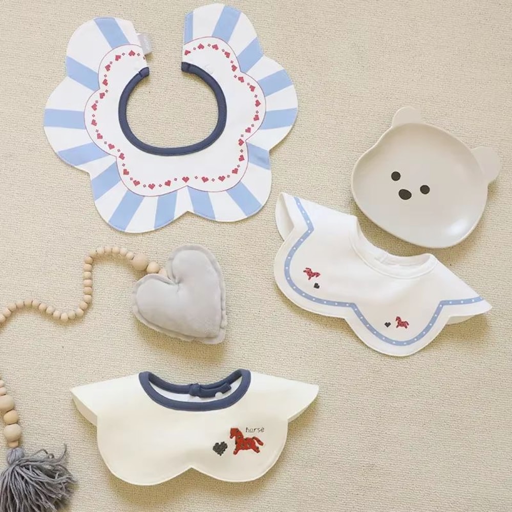 PetalSoft 3Piece Cotton Gauze Baby Feeding Bibs Drool Towels 10