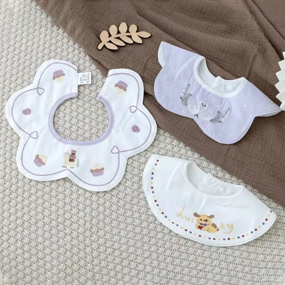 PetalSoft 3Piece Cotton Gauze Baby Feeding Bibs Drool Towels 11