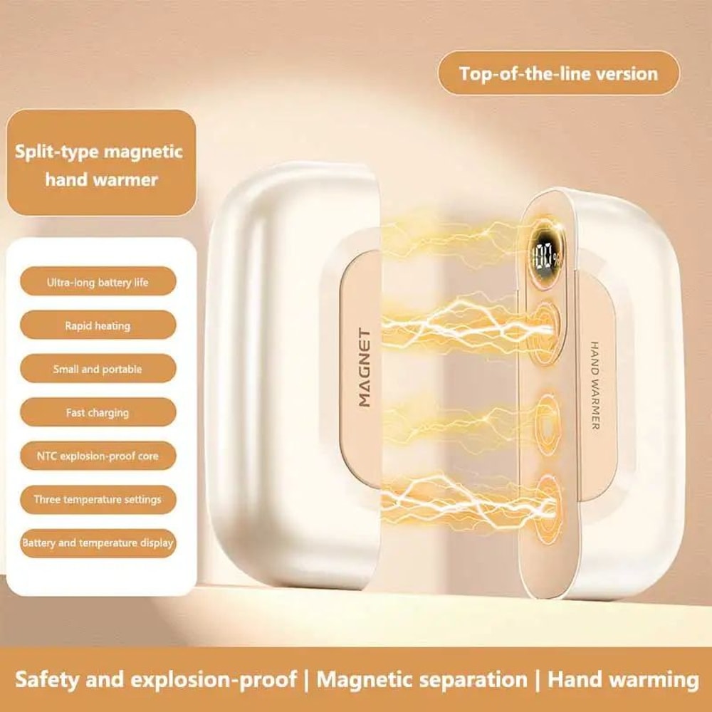 WarmWave 2in1 Magnetic Hand Warmer And 60000 MAh Power Bank Portable USB Rechargeable Pocket Heate 1