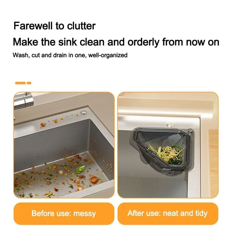 Magnetic Triangle Sink Drain Basket With Anti Leak Strainer Filter 2