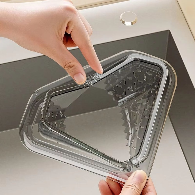 Magnetic Triangle Sink Drain Basket With Anti Leak Strainer Filter 4
