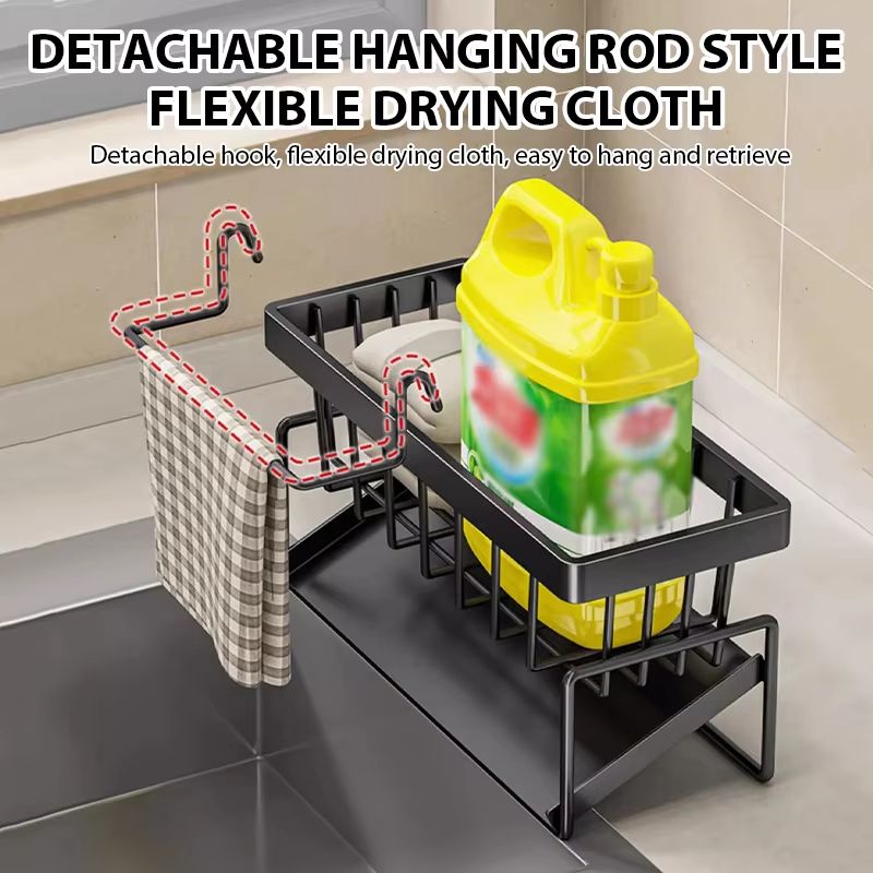 Kitchen Sink Organizer Rack With Drain Shelf For Countertop Storage 3