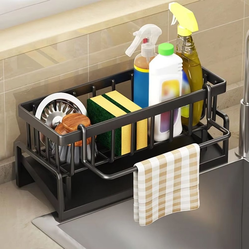 Durable SelfDraining Kitchen Bathroom Sink Storage Rack 8