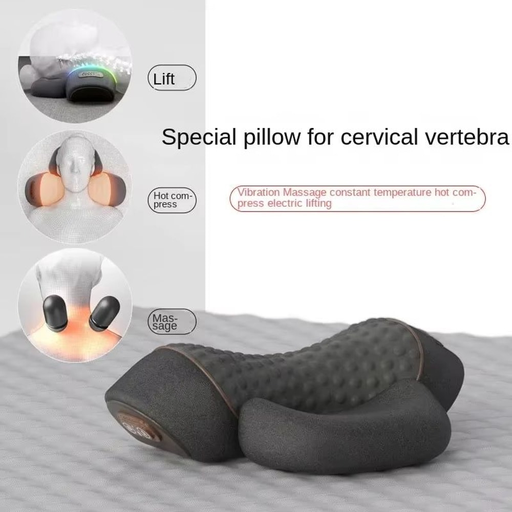 Electric Neck Massager Cervical Stretch Pillow With Heat And Vibration For Neck And Shoulders 2