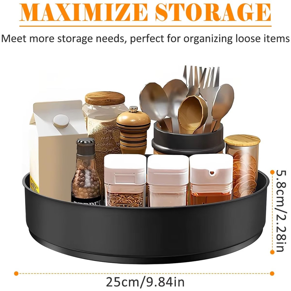 Stainless Steel Rotating Turntable Organizer Multifunction Kitchen Storage Rack 6