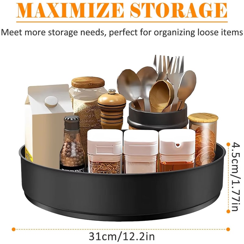 Stainless Steel Rotating Turntable Organizer Multifunction Kitchen Storage Rack 7