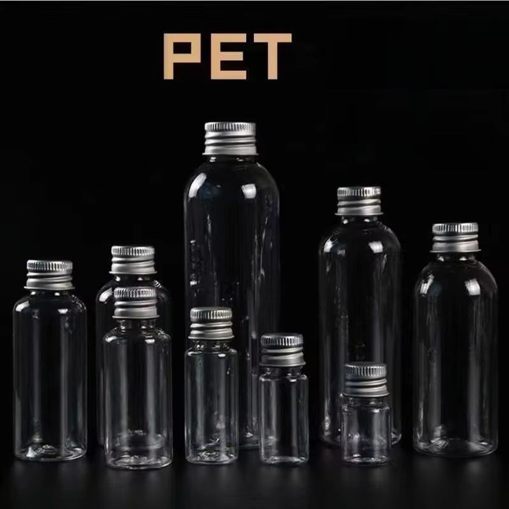 50Piece Clear Plastic Bottle Set With Aluminum Caps For Travel Lotion Shampoo And Cosmetic Storage 1