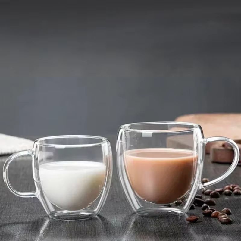 Transparent Double Wall Borosilicate Glass Cup 150450 Ml Insulated Coffee Tea Juice Mug 2