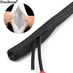 flexible pet braided expandable cable sleeve wire organizer & protector (2–50 mm)