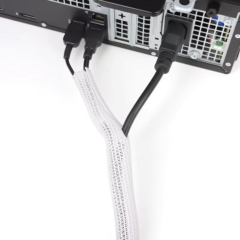Flexible PET Braided Expandable Cable Sleeve Wire Organizer Protector 250 Mm 5
