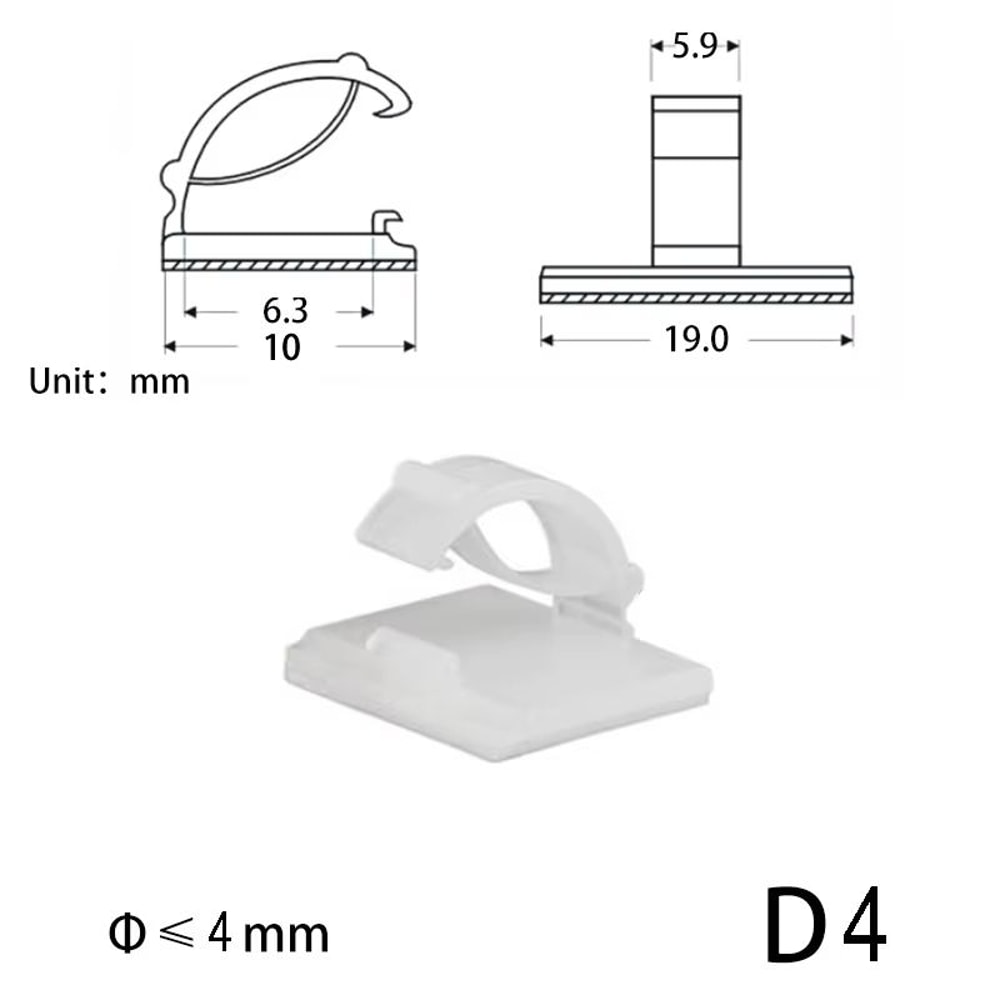 10Piece Under Desk Cable Organizer Clips White USB Wire Holder Set For Desktop Tidy 18