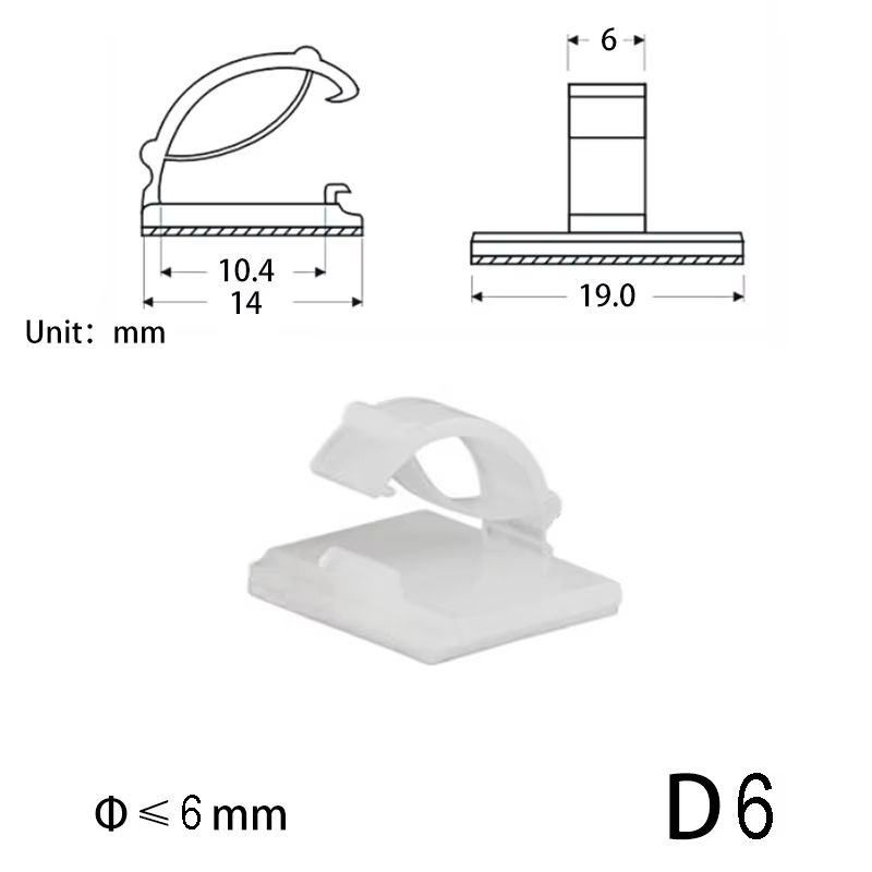 10Piece Under Desk Cable Organizer Clips White USB Wire Holder Set For Desktop Tidy 19