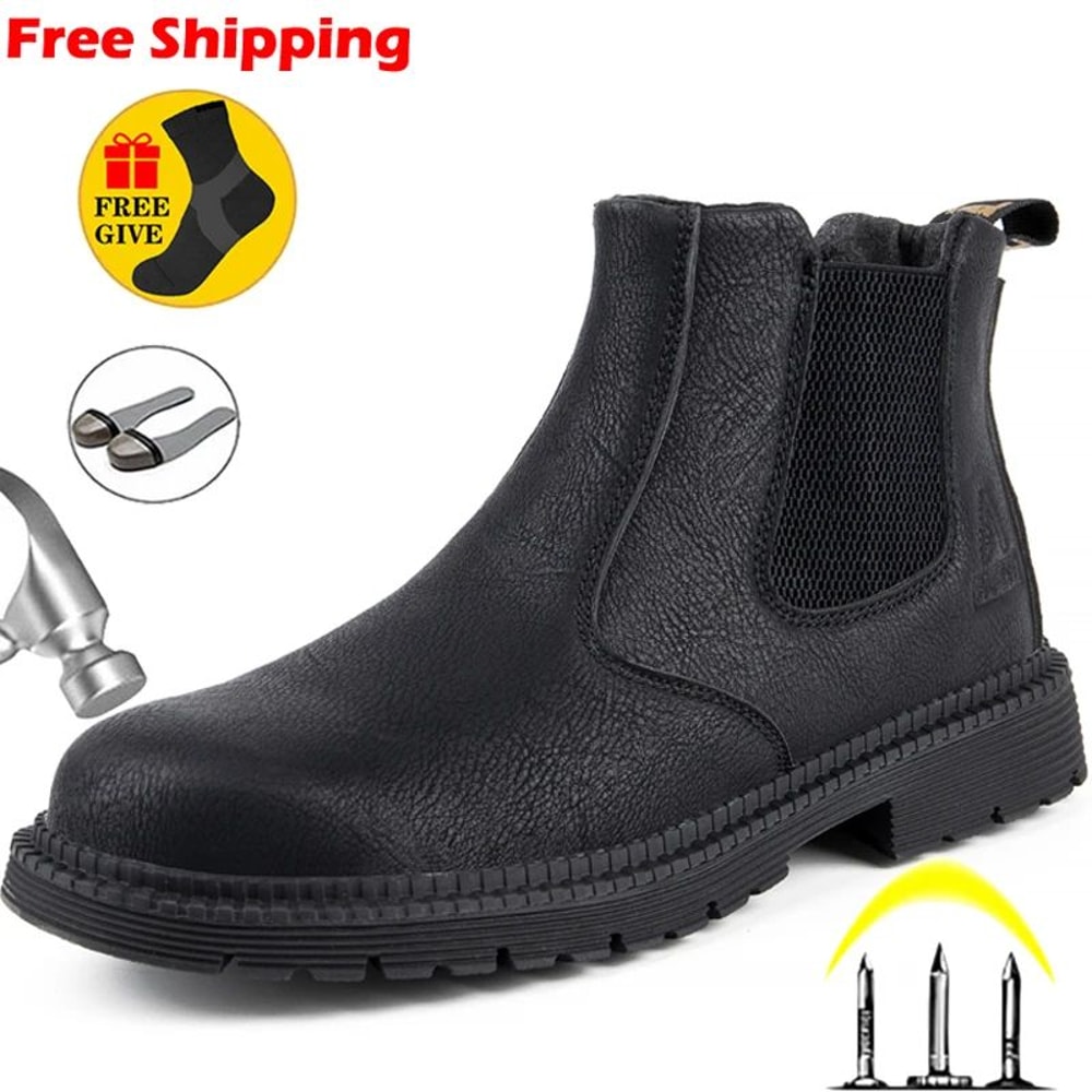 TitanShield Waterproof Leather Work And Safety Boots For Men 1