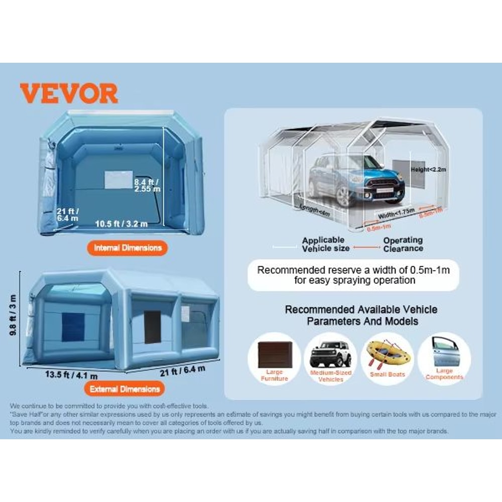 ProShield Inflatable Spray Paint Booth With Blower And Filtration System 9