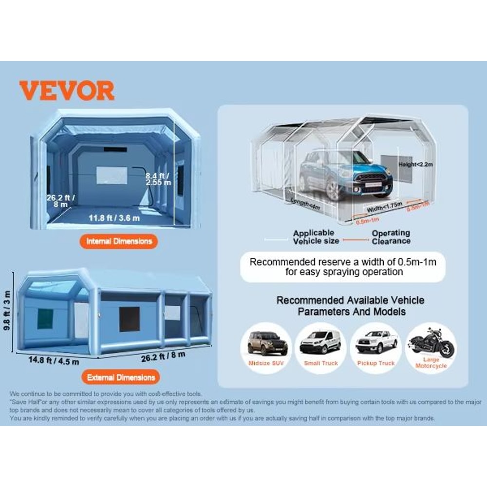 ProShield Inflatable Spray Paint Booth With Blower And Filtration System 10