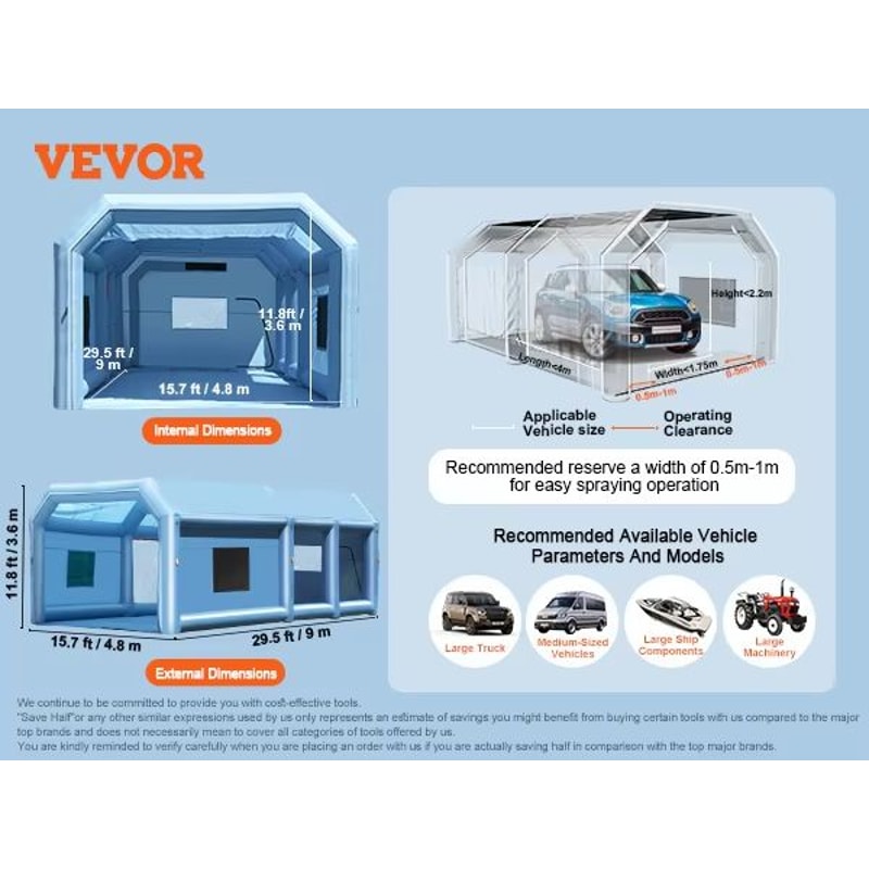 ProShield Inflatable Spray Paint Booth With Blower And Filtration System 12