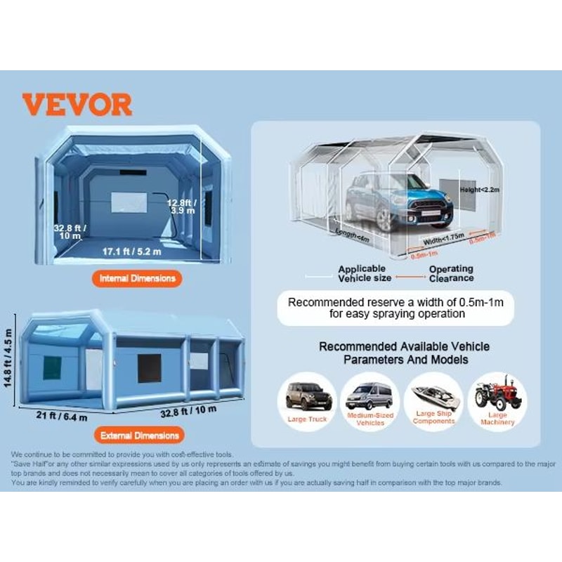 ProShield Inflatable Spray Paint Booth With Blower And Filtration System 13