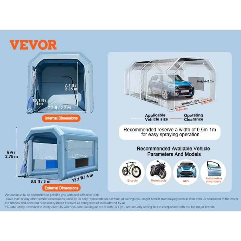 ProShield Inflatable Spray Paint Booth With Blower And Filtration System 8