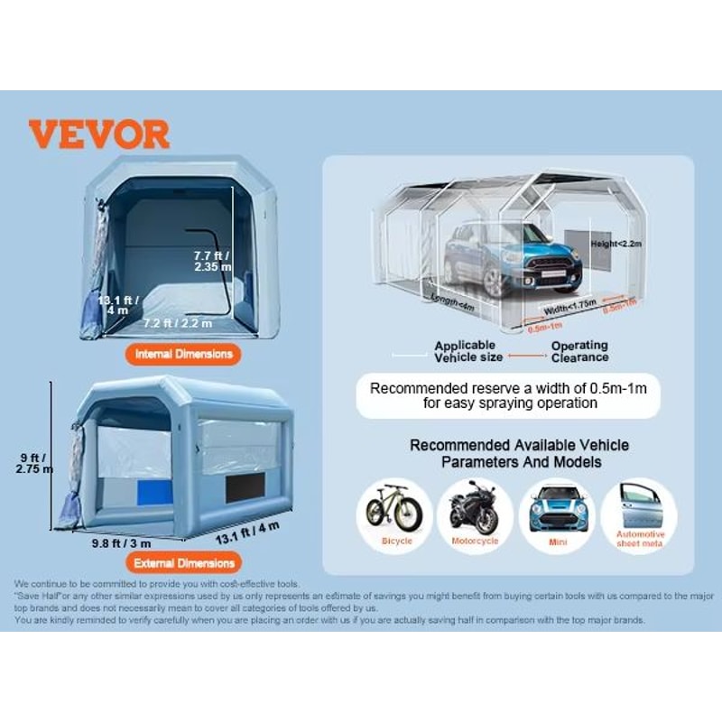 ProShield Inflatable Spray Paint Booth With Blower And Filtration System 8