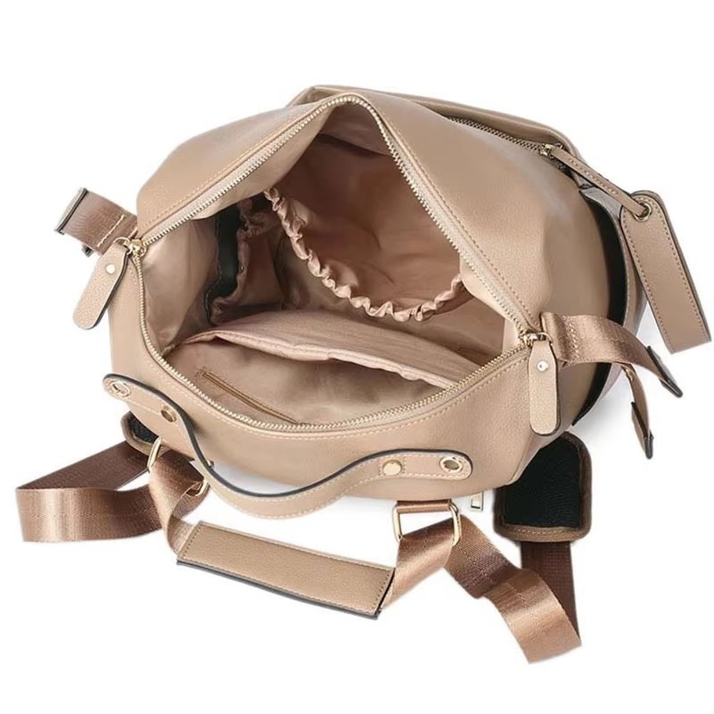 MamaPro Multifunction Leather Diaper Backpack For Moms And Dads 2