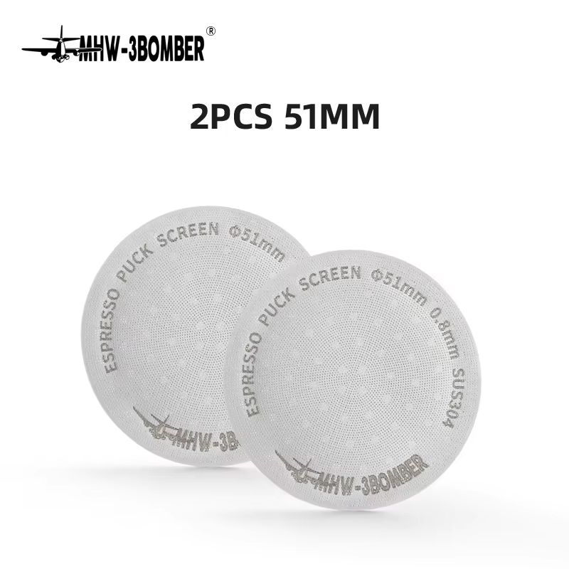 MHW 3BOMBER Titanium Coated Espresso Puck Screen 08mm Reusable Filter 51 53 585mm 12