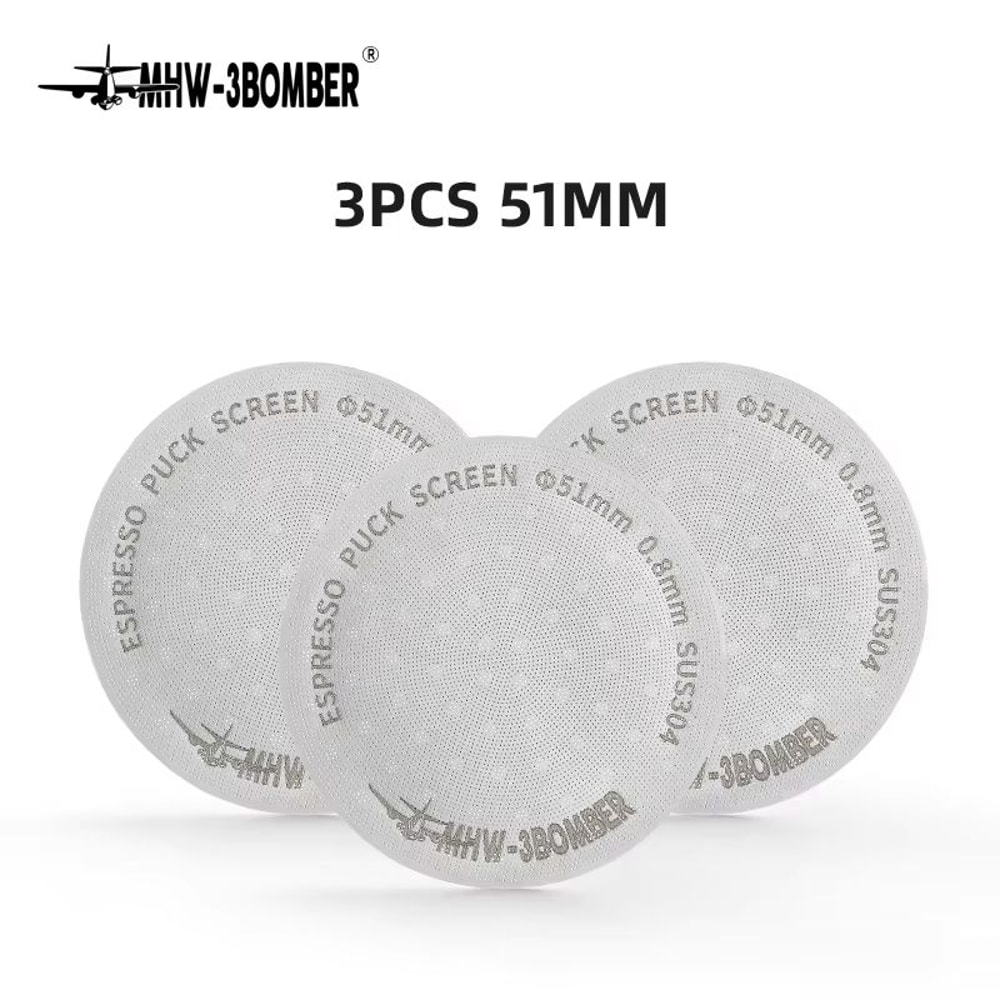 MHW 3BOMBER Titanium Coated Espresso Puck Screen 08mm Reusable Filter 51 53 585mm 13