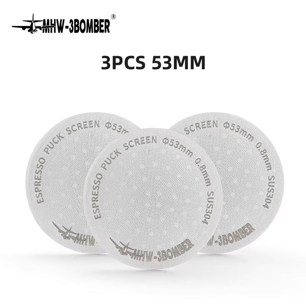 MHW 3BOMBER Titanium Coated Espresso Puck Screen 08mm Reusable Filter 51 53 585mm 16