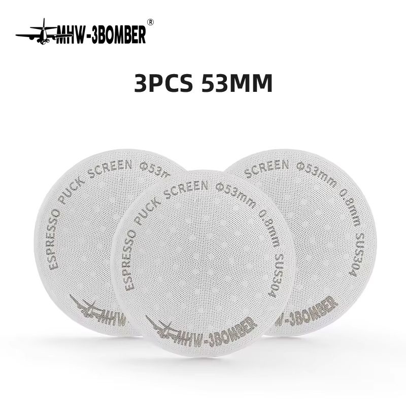 MHW 3BOMBER Titanium Coated Espresso Puck Screen 08mm Reusable Filter 51 53 585mm 16