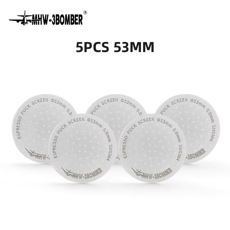 MHW 3BOMBER Titanium Coated Espresso Puck Screen 08mm Reusable Filter 51 53 585mm 17