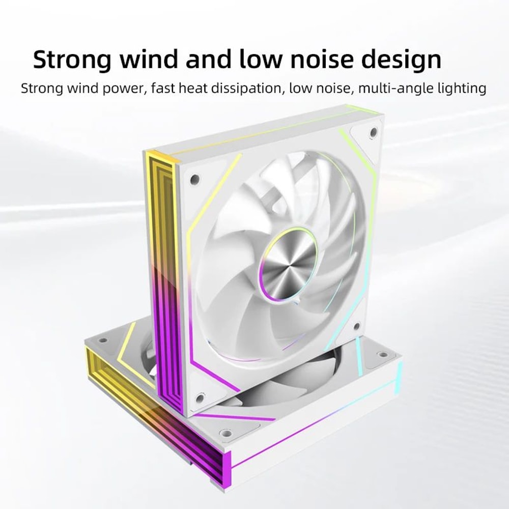 METALFISH PRISM 8 PRO 120mm ARGB Case Fan 5V 3 Pin Sync Quiet Cooling 1200RPM 1